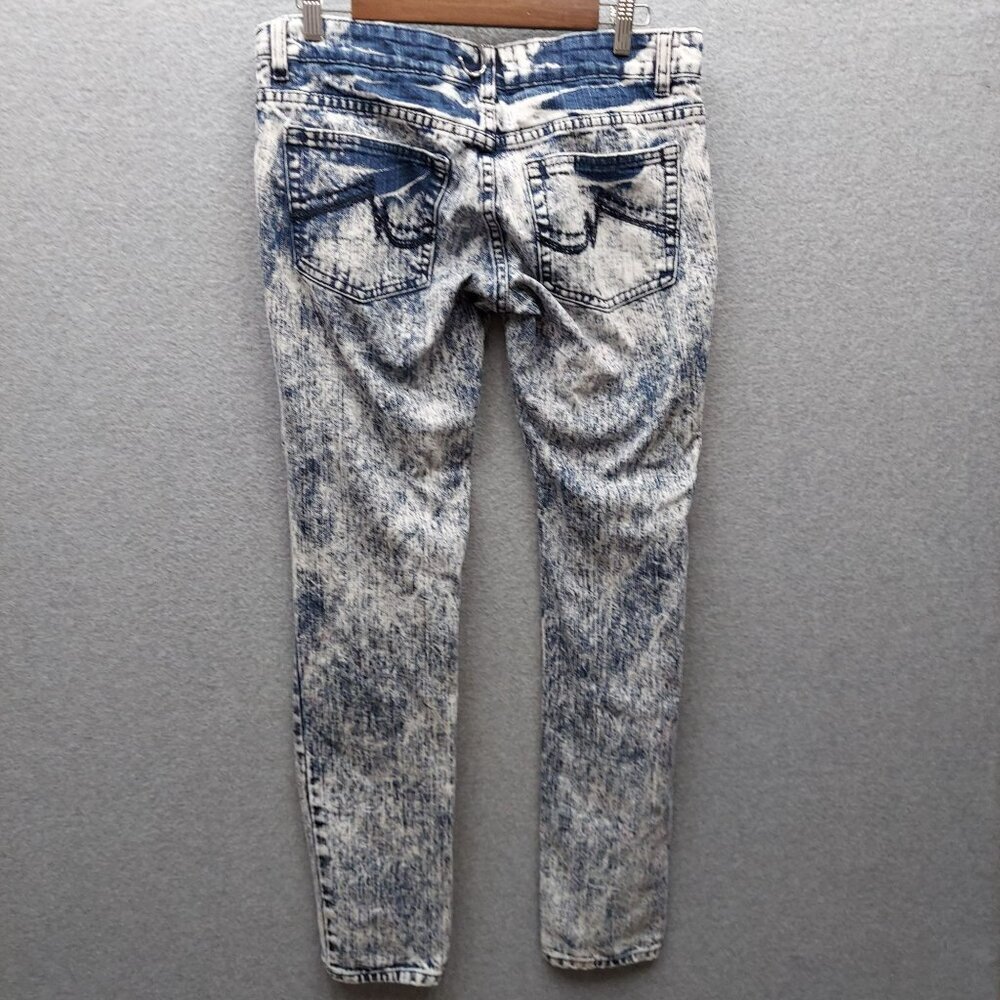 Womens Acid Wash Distressed Skinny Jeans Size 7 By Wishful In Cotton/Spandex Den - Picture 3 of 3